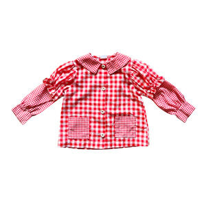 Vtg 70s Yardbritches Girls Red Gingham Blouse Country Farmhouse Western Ranch